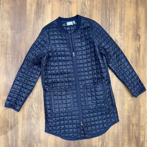 Athleta Grandview Quilted Jacket in Navy Blue Size Small - Picture 2 of 8